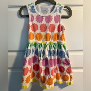 Primary Drawstring Tank Dress in Sunburst Rainbow
